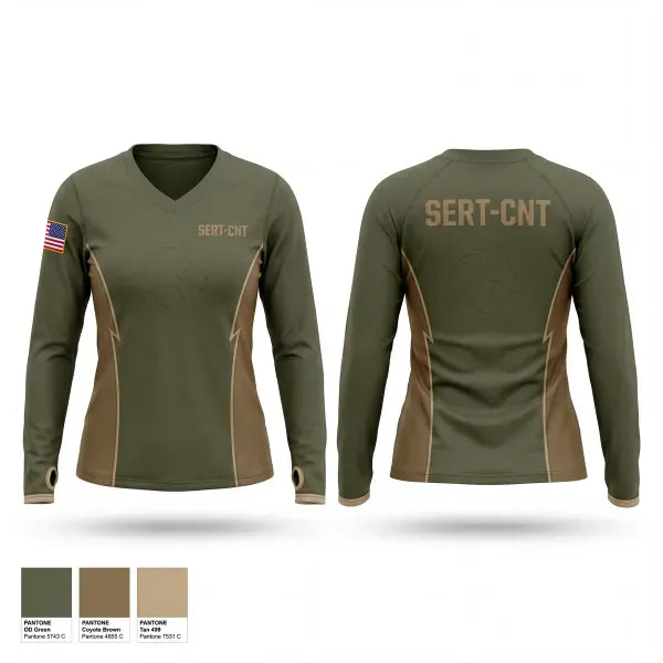 Womens Long Sleeve Vneck Shirt, SERT-CNT, Police, Teamtime, Team time, sublimation, custom sports apparel, team uniforms, spirit wear, spiritwear, sports uniforms, custom shirts, team store, custom team store, fundraiser sports, apparel fundraiser