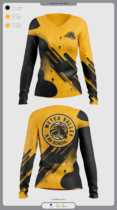 Metea Valley High School Cheer 96396999 Women's Long Sleeve V-neck Shirt - 2