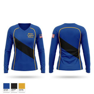 Womens Long Sleeve Vneck Shirt, State Capitol Police, Police, Teamtime, Team time, sublimation, custom sports apparel, team uniforms, spirit wear, spiritwear, sports uniforms, custom shirts, team store, custom team store, fundraiser sports, apparel fundraiser