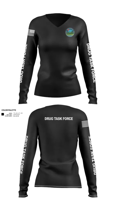 Pine to Prairie Drug Task Force 29462522 Women's Long Sleeve V-neck Shirt - 21