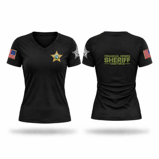 Womens Short Sleeve Vneck Shirt, Financial Crimes, Police, Teamtime, Team time, sublimation, custom sports apparel, team uniforms, spirit wear, spiritwear, sports uniforms, custom shirts, team store, custom team store, fundraiser sports, apparel fundraiser