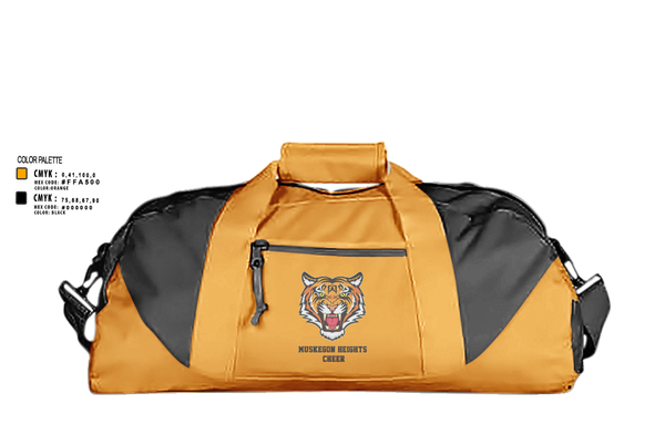 Duffle Bag, Muskegon Heights Cheer, Cheer, Teamtime, Team time, sublimation, custom sports apparel, team uniforms, spirit wear, spiritwear, sports uniforms, custom shirts, team store, custom team store, fundraiser sports, apparel fundraiser