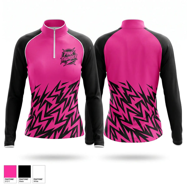 Quarter Zip Jacket, Pink Thunder, Softball, Teamtime, Team time, sublimation, custom sports apparel, team uniforms, spirit wear, spiritwear, sports uniforms, custom shirts, team store, custom team store, fundraiser sports, apparel fundraiser