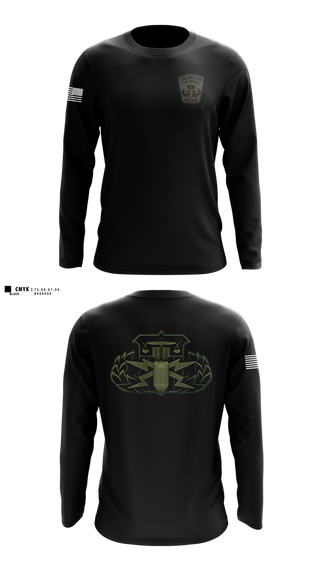 Long Sleeve Performance Shirt, Arlington County Bomb Squad, Fire Department, Teamtime, Team time, sublimation, custom sports apparel, team uniforms, spirit wear, spiritwear, sports uniforms, custom shirts, team store, custom team store, fundraiser sports, apparel fundraiser