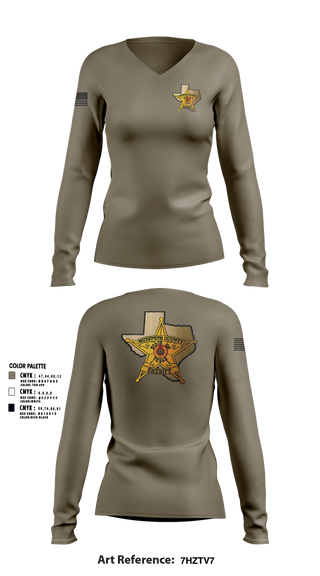 Womens Long Sleeve Vneck Shirt, Hudspeth county sheriff office, , Teamtime, Team time, sublimation, custom sports apparel, team uniforms, spirit wear, spiritwear, sports uniforms, custom shirts, team store, custom team store, fundraiser sports, apparel fundraiser