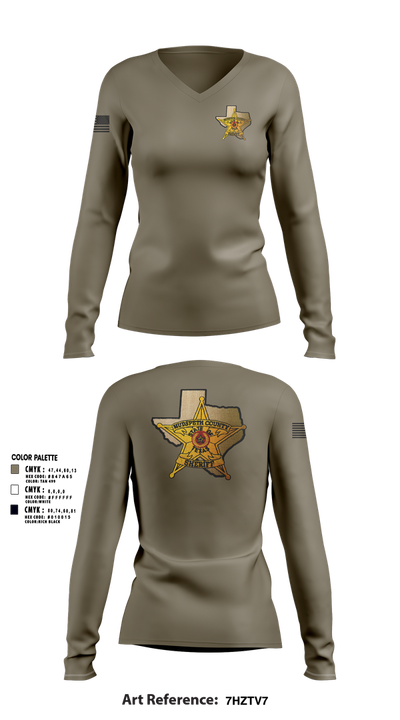 Hudspeth county sheriff office 47128359 Women's Long Sleeve V-neck Shirt - 1