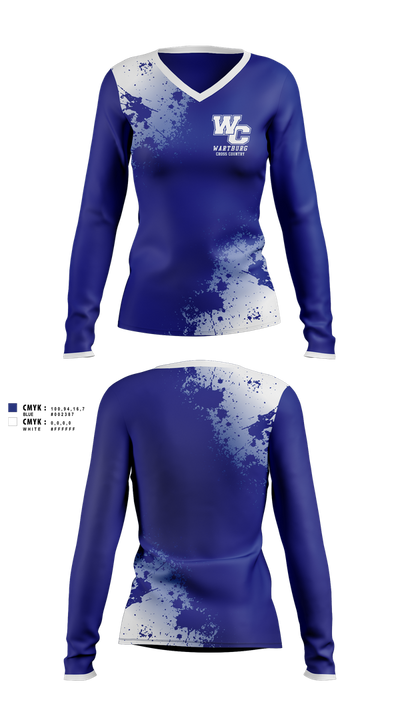 Wartburg Cross Country 65082419 Women's Long Sleeve V-neck Shirt - 1