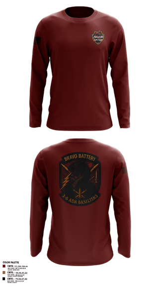Long Sleeve Performance Shirt, Bravo 3-6 ADA, Army, Teamtime, Team time, sublimation, custom sports apparel, team uniforms, spirit wear, spiritwear, sports uniforms, custom shirts, team store, custom team store, fundraiser sports, apparel fundraiser