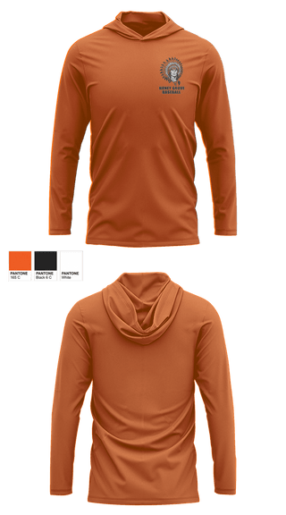 Long Sleeve Performance Shirt with hood, Honey Grove Baseball, Baseball, Teamtime, Team time, sublimation, custom sports apparel, team uniforms, spirit wear, spiritwear, sports uniforms, custom shirts, team store, custom team store, fundraiser sports, apparel fundraiser