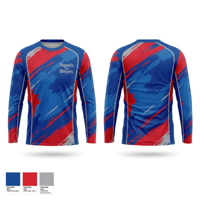 Dugouts and Dingers Long Sleeve Performance Shirt 2