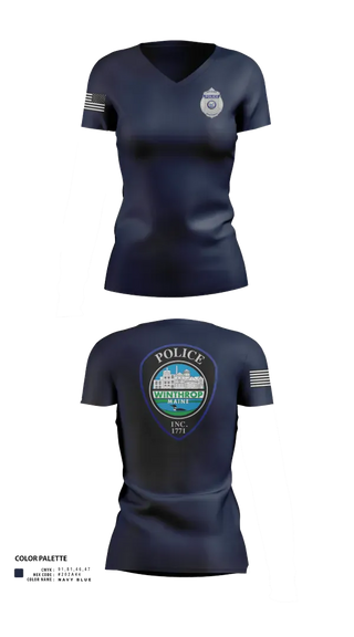 Womens Short Sleeve Vneck Shirt, Winthrop Police Department, Police, Teamtime, Team time, sublimation, custom sports apparel, team uniforms, spirit wear, spiritwear, sports uniforms, custom shirts, team store, custom team store, fundraiser sports, apparel fundraiser