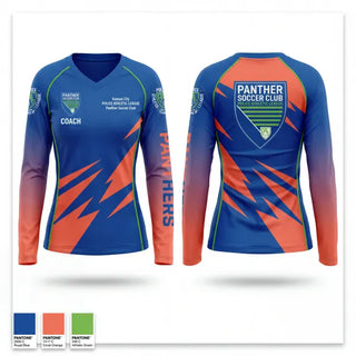 Womens Long Sleeve Vneck Shirt, Kansas City Missouri Police Athletic League Panthers (Soccer), Spirit Store, Teamtime, Team time, sublimation, custom sports apparel, team uniforms, spirit wear, spiritwear, sports uniforms, custom shirts, team store, custom team store, fundraiser sports, apparel fundraiser