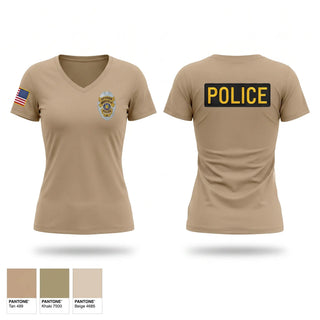 Womens Short Sleeve Vneck Shirt, Midfield police department, Police, Teamtime, Team time, sublimation, custom sports apparel, team uniforms, spirit wear, spiritwear, sports uniforms, custom shirts, team store, custom team store, fundraiser sports, apparel fundraiser