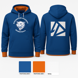Hoodie, Westbrook Academy, Men's Basketball, Teamtime, Team time, sublimation, custom sports apparel, team uniforms, spirit wear, spiritwear, sports uniforms, custom shirts, team store, custom team store, fundraiser sports, apparel fundraiser