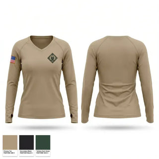 Womens Long Sleeve Vneck Shirt, 113th MP CO, National Guard, Teamtime, Team time, sublimation, custom sports apparel, team uniforms, spirit wear, spiritwear, sports uniforms, custom shirts, team store, custom team store, fundraiser sports, apparel fundraiser