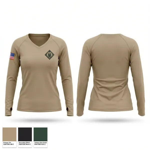 Womens Long Sleeve Vneck Shirt, 113th MP CO, National Guard, Teamtime, Team time, sublimation, custom sports apparel, team uniforms, spirit wear, spiritwear, sports uniforms, custom shirts, team store, custom team store, fundraiser sports, apparel fundraiser