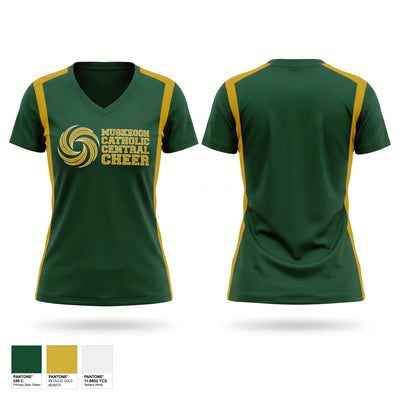 Muskegon Catholic Central Cheer Women's Short Sleeve V-neck Shirt - 3