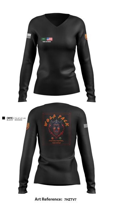 Wolf PAC-🚀🚀🚀 3395688 Women's Long Sleeve V-neck Shirt - 6