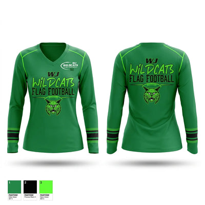 Walter Johnson High School Wildcats 54894865 Women's Long Sleeve V-neck Shirt - 1