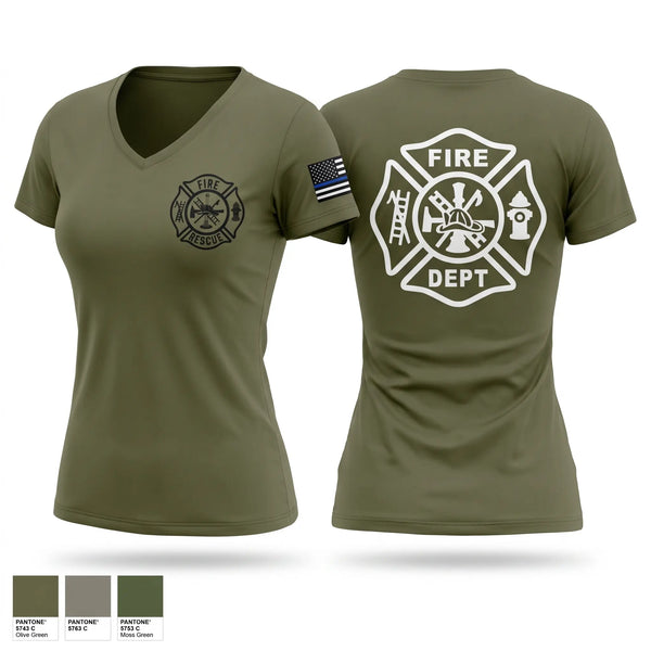 Womens Short Sleeve Vneck Shirt, Maple ridge fd, Fire Department, Teamtime, Team time, sublimation, custom sports apparel, team uniforms, spirit wear, spiritwear, sports uniforms, custom shirts, team store, custom team store, fundraiser sports, apparel fundraiser