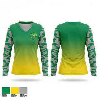 Womens Long Sleeve Vneck Shirt, Greenville Track Club, Track & Field, Teamtime, Team time, sublimation, custom sports apparel, team uniforms, spirit wear, spiritwear, sports uniforms, custom shirts, team store, custom team store, fundraiser sports, apparel fundraiser
