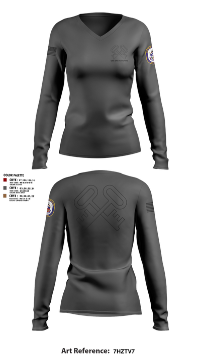 Uss San Antonio Women's Long Sleeve V-neck Shirt - 2