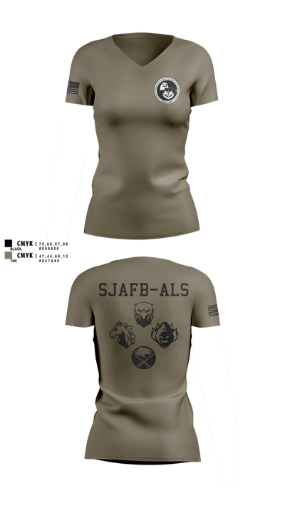 SJAFB ALS 10806757 Women's Short Sleeve V-neck Shirt - 1