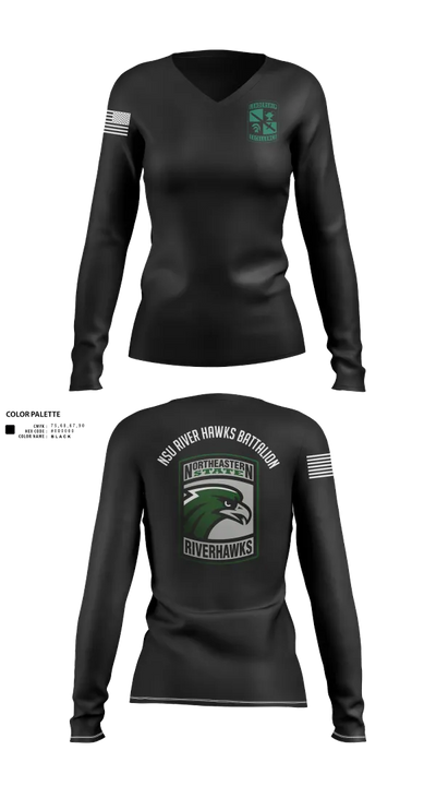 River Hawks 91218666 Women's Long Sleeve V-neck Shirt - 120