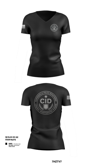 Womens Short Sleeve Vneck Shirt, Kernersville Police Department Criminal Investigative Division, Police, Teamtime, Team time, sublimation, custom sports apparel, team uniforms, spirit wear, spiritwear, sports uniforms, custom shirts, team store, custom team store, fundraiser sports, apparel fundraiser