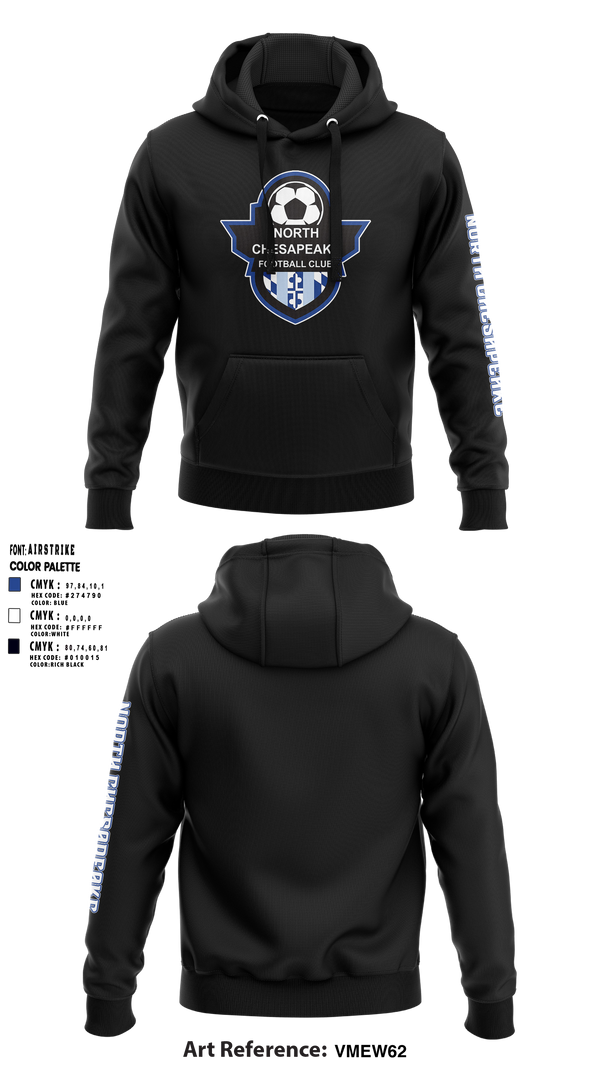 Hoodie, North Chesapeake Football Club, Men's Soccer, Teamtime, Team time, sublimation, custom sports apparel, team uniforms, spirit wear, spiritwear, sports uniforms, custom shirts, team store, custom team store, fundraiser sports, apparel fundraiser