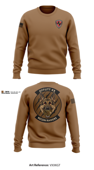 Crew Neck Sweatshirt, 55 SFS K9, Air Force, Teamtime, Team time, sublimation, custom sports apparel, team uniforms, spirit wear, spiritwear, sports uniforms, custom shirts, team store, custom team store, fundraiser sports, apparel fundraiser