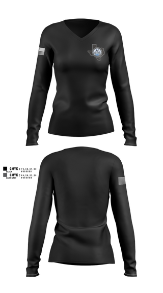 Womens Long Sleeve Vneck Shirt, Nueces County Constable PCT4, , Teamtime, Team time, sublimation, custom sports apparel, team uniforms, spirit wear, spiritwear, sports uniforms, custom shirts, team store, custom team store, fundraiser sports, apparel fundraiser