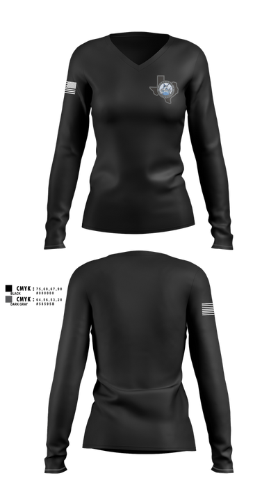 Nueces County Constable PCT4 30073114 Women's Long Sleeve V-neck Shirt - 3