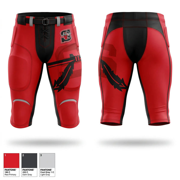 Integrated Football Pants, Sherwood Middle School Football, , Teamtime, Team time, sublimation, custom sports apparel, team uniforms, spirit wear, spiritwear, sports uniforms, custom shirts, team store, custom team store, fundraiser sports, apparel fundraiser