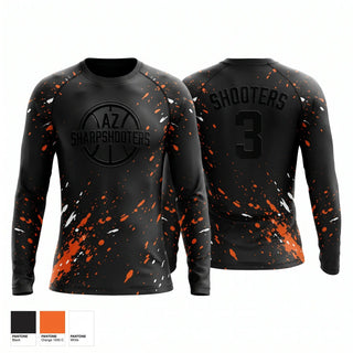 Long Sleeve Performance Shirt, AZ SHARPSHOOTERS, Men's Basketball, Teamtime, Team time, sublimation, custom sports apparel, team uniforms, spirit wear, spiritwear, sports uniforms, custom shirts, team store, custom team store, fundraiser sports, apparel fundraiser