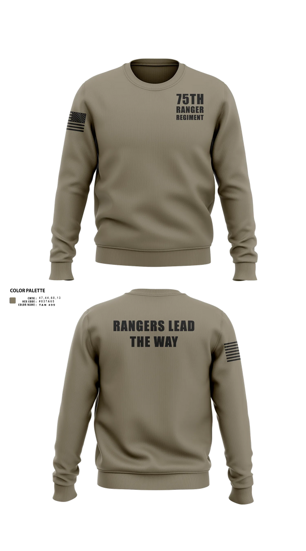 Crew Neck Sweatshirt, 75th ranger regiment, Army, Teamtime, Team time, sublimation, custom sports apparel, team uniforms, spirit wear, spiritwear, sports uniforms, custom shirts, team store, custom team store, fundraiser sports, apparel fundraiser