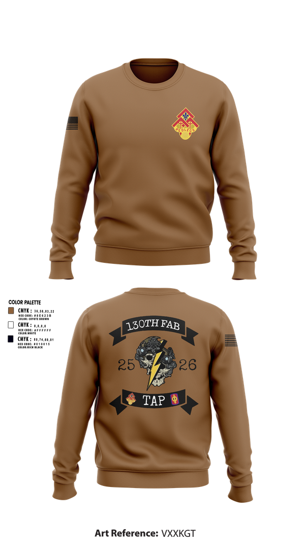 Crew Neck Sweatshirt, 130th FAB Target Acquisition Platoon, , Teamtime, Team time, sublimation, custom sports apparel, team uniforms, spirit wear, spiritwear, sports uniforms, custom shirts, team store, custom team store, fundraiser sports, apparel fundraiser