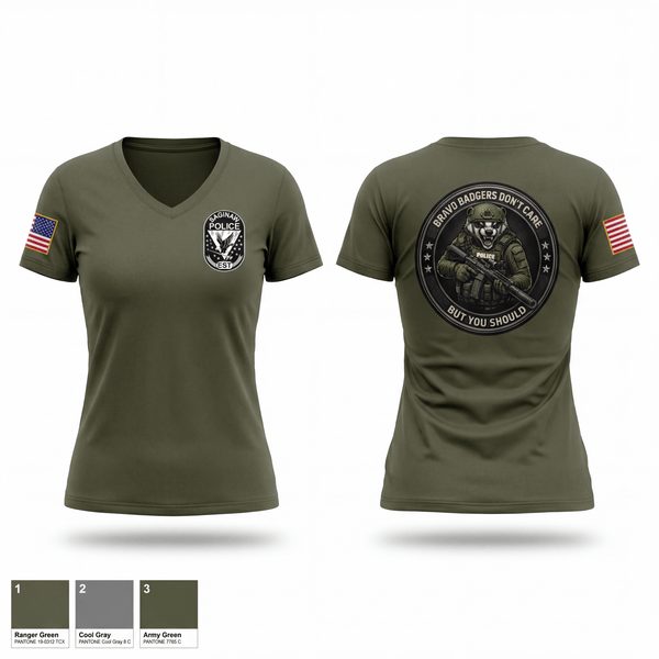 Womens Short Sleeve Vneck Shirt, Saginaw Police Emergency Services Team, Police, Teamtime, Team time, sublimation, custom sports apparel, team uniforms, spirit wear, spiritwear, sports uniforms, custom shirts, team store, custom team store, fundraiser sports, apparel fundraiser