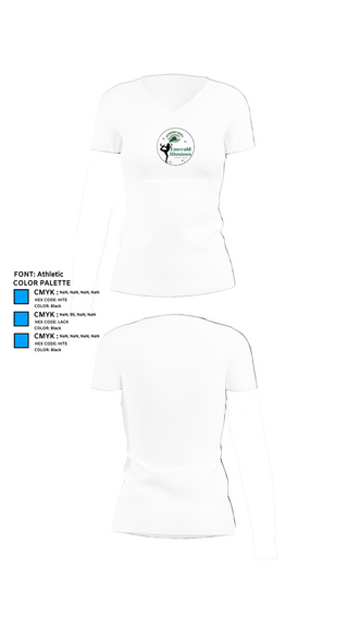 Womens Short Sleeve Vneck Shirt, Emerald Illusions Dance Team, Spirit Store, Teamtime, Team time, sublimation, custom sports apparel, team uniforms, spirit wear, spiritwear, sports uniforms, custom shirts, team store, custom team store, fundraiser sports, apparel fundraiser