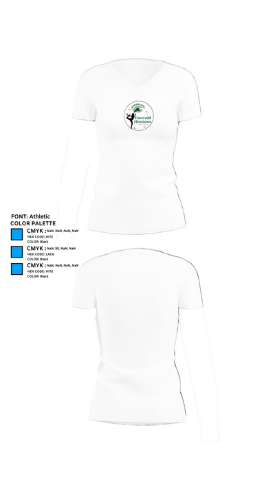 Emerald Illusions Dance Team 67098872 Women's Short Sleeve V-neck Shirt - 18