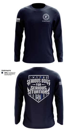 Long Sleeve Performance Shirt, NYPD ESU K9, Police, Teamtime, Team time, sublimation, custom sports apparel, team uniforms, spirit wear, spiritwear, sports uniforms, custom shirts, team store, custom team store, fundraiser sports, apparel fundraiser