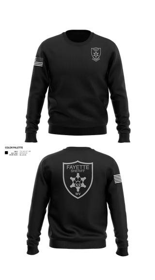 Crew Neck Sweatshirt, Fayette County Sheriff WV, Police, Teamtime, Team time, sublimation, custom sports apparel, team uniforms, spirit wear, spiritwear, sports uniforms, custom shirts, team store, custom team store, fundraiser sports, apparel fundraiser
