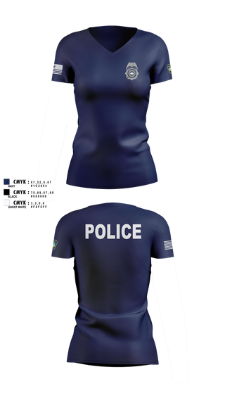 Womens Short Sleeve Vneck Shirt, Colorado Springs Police Department, Police, Teamtime, Team time, sublimation, custom sports apparel, team uniforms, spirit wear, spiritwear, sports uniforms, custom shirts, team store, custom team store, fundraiser sports, apparel fundraiser