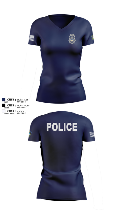Colorado Springs Police Department 84978371 Women's Short Sleeve V-neck Shirt - 117
