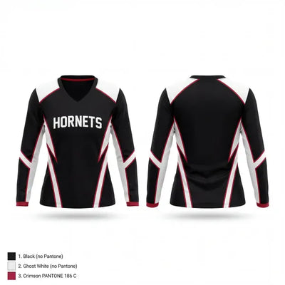 Hornets 31676195 Women's Long Sleeve V-neck Shirt - 1