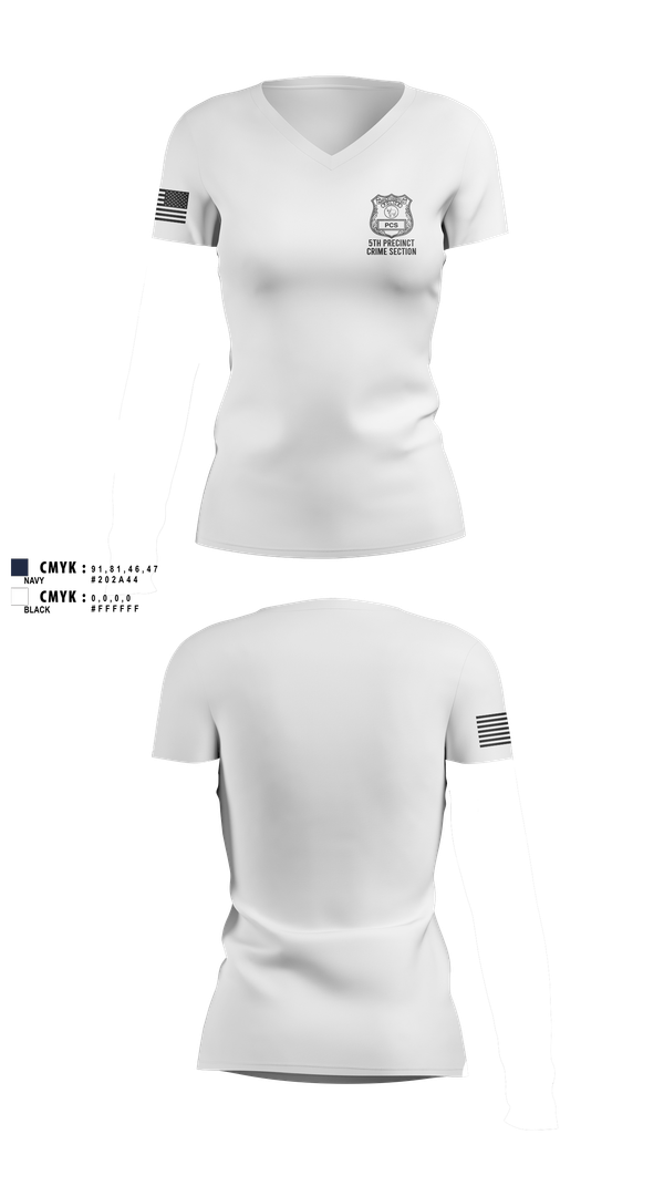 Womens Short Sleeve Vneck Shirt, 5th PCT Crime Section, , Teamtime, Team time, sublimation, custom sports apparel, team uniforms, spirit wear, spiritwear, sports uniforms, custom shirts, team store, custom team store, fundraiser sports, apparel fundraiser