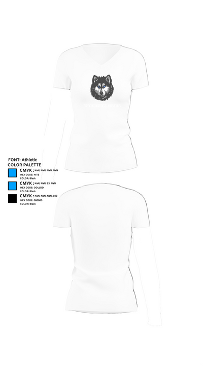 Breckenridge Huskies 80575724 Women's Short Sleeve V-neck Shirt - 18