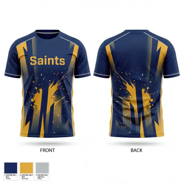 Soft Poly Tee Cotton Like Feel, Saints, Women's Lacrosse, Teamtime, Team time, sublimation, custom sports apparel, team uniforms, spirit wear, spiritwear, sports uniforms, custom shirts, team store, custom team store, fundraiser sports, apparel fundraiser