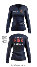 Central Bell County Fire Rescue  Women's Long Sleeve V-neck Shirt - 2