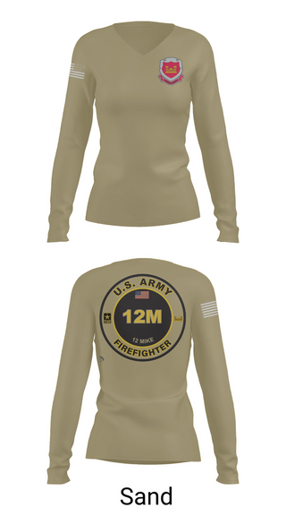 Womens Long Sleeve Vneck Shirt, 1153rd Firefighter Unit, , Teamtime, Team time, sublimation, custom sports apparel, team uniforms, spirit wear, spiritwear, sports uniforms, custom shirts, team store, custom team store, fundraiser sports, apparel fundraiser